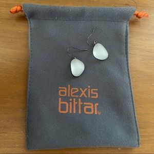 Alexis Bittar “White” Pebble Drop Earrings